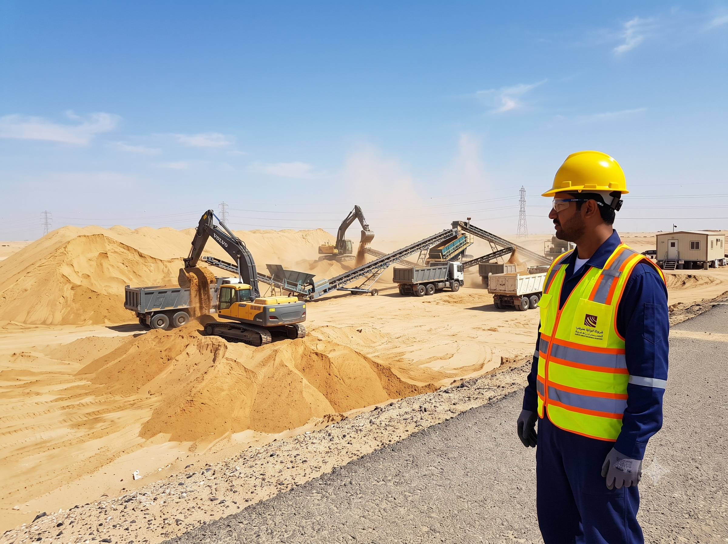 استخراج الرمل وتعبئته